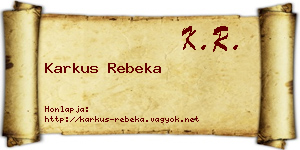 Karkus Rebeka névjegykártya